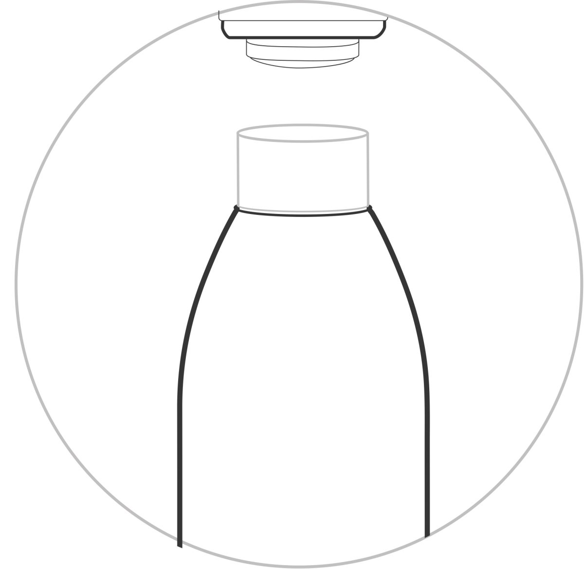 Image of an illustration of the wide opening features of Kichna's drinkware products.